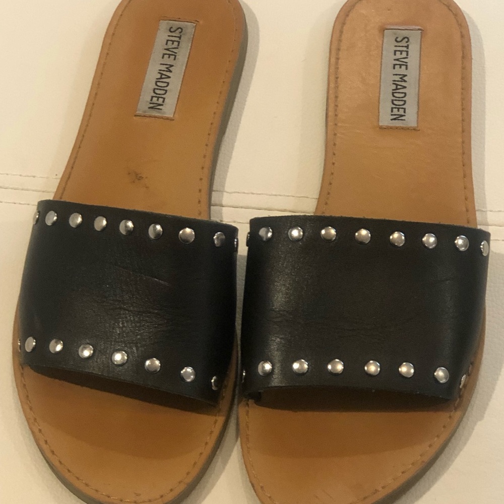 Steve Madden studded leather slide sandals